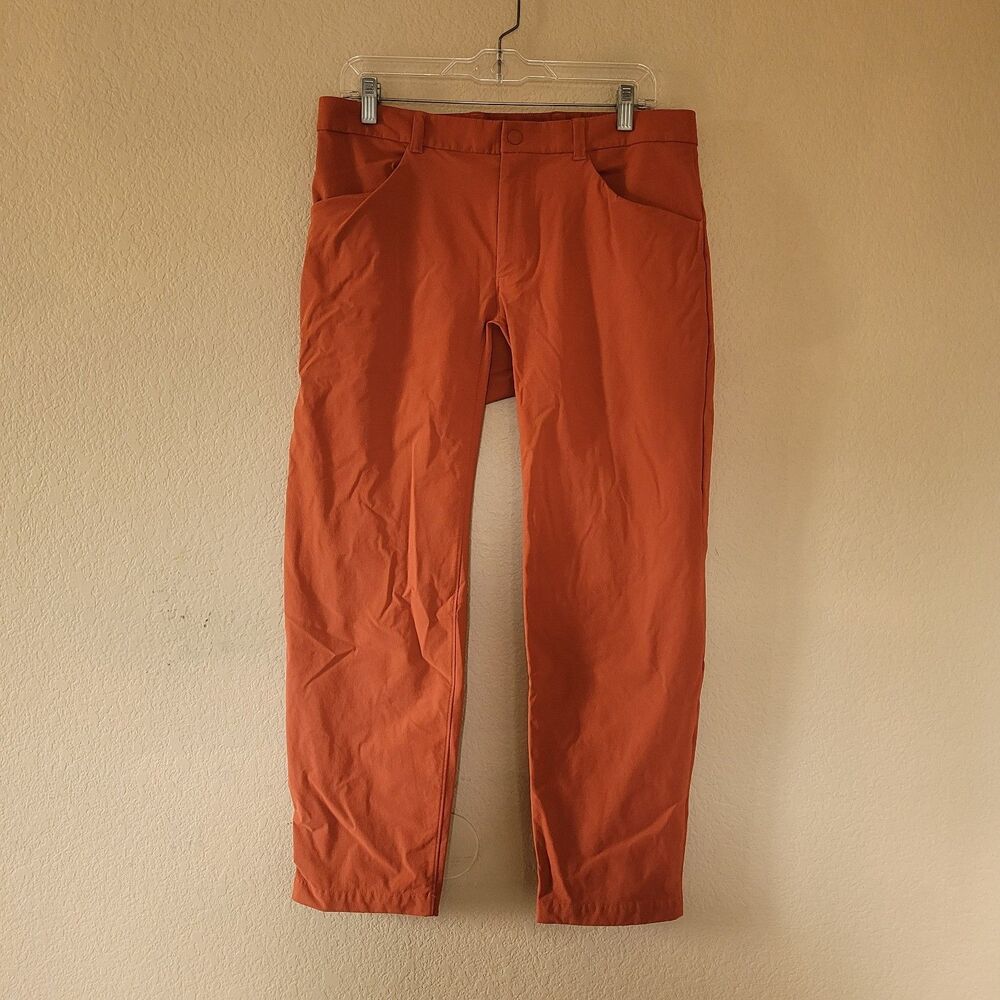 Rapha Technical Trouser Mens Size 32x28 Slim Fit Orange Cycling Commuter Stretch